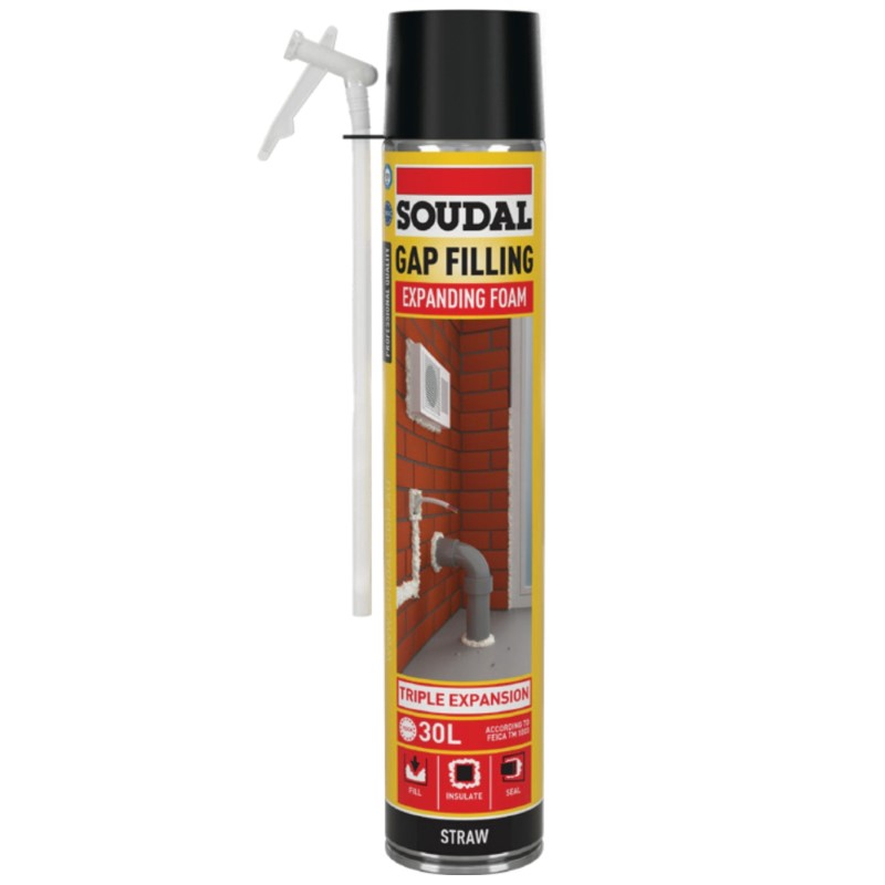 SOUDAL - FILL & FIX EXPANDING FOAM - STRAW - 750ML